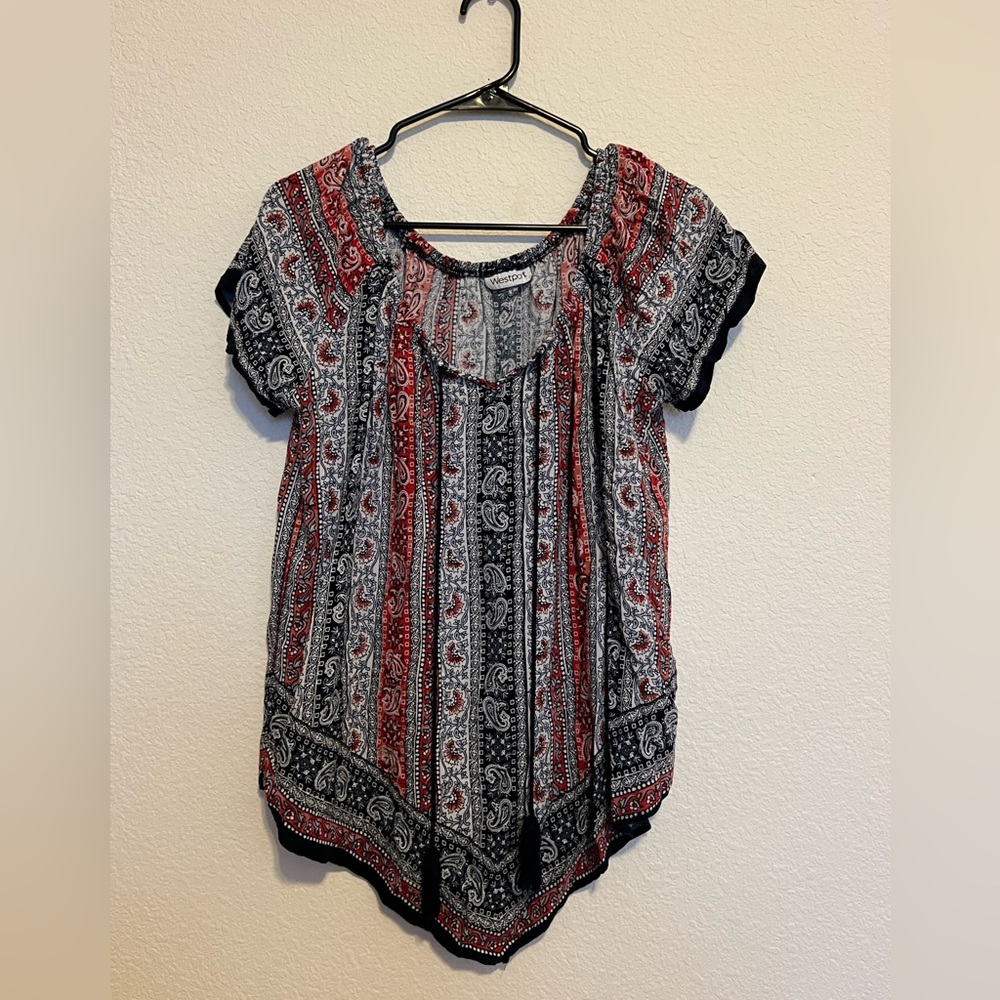 Westport Paisley Short Sleeve Blouse